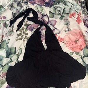 Free People Black Halter Tank Top
